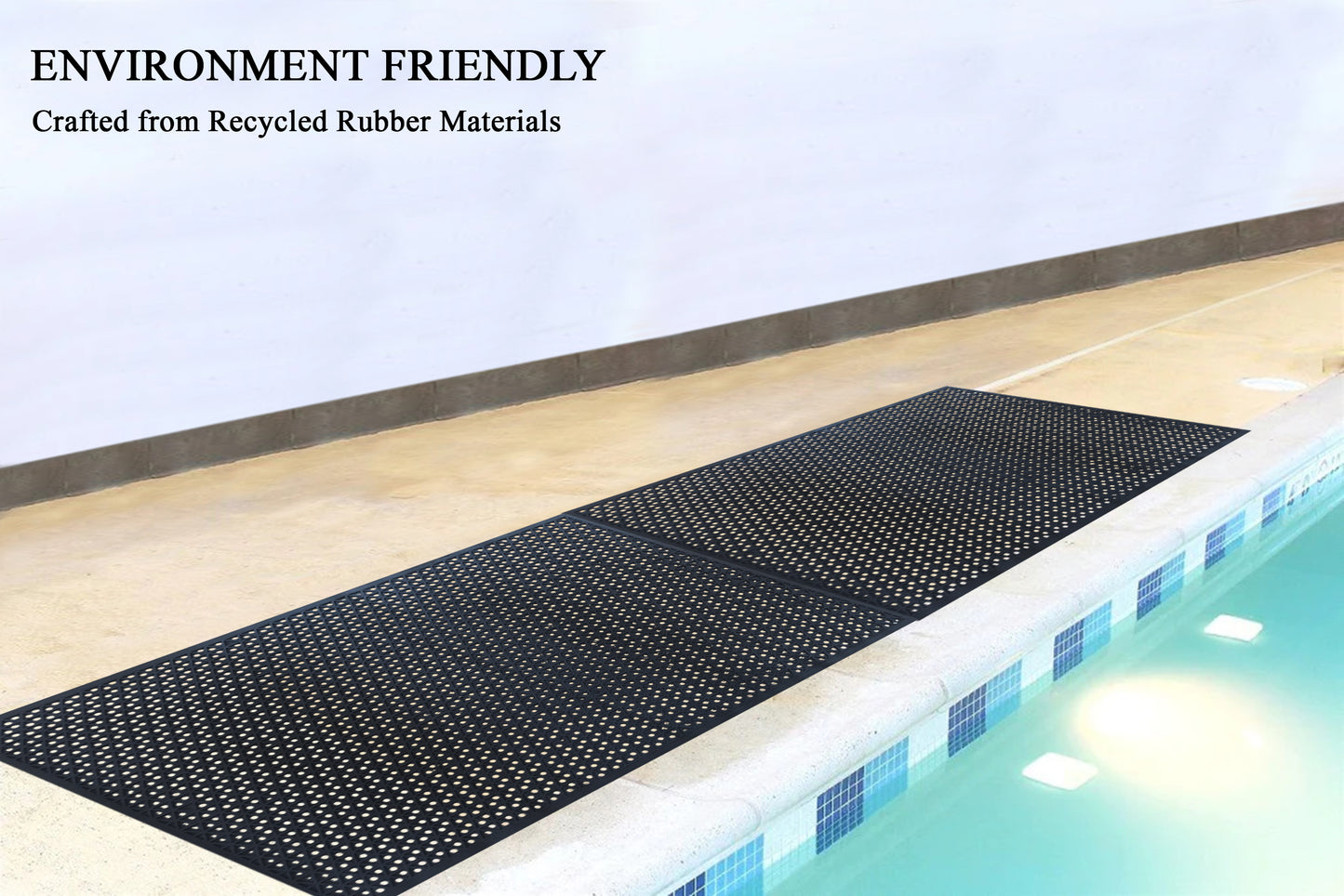 A1HC All Purpose Rubber Extra Drain 70% Floor Mat 41"X61" with Holes for High Traffic Area Mat Black