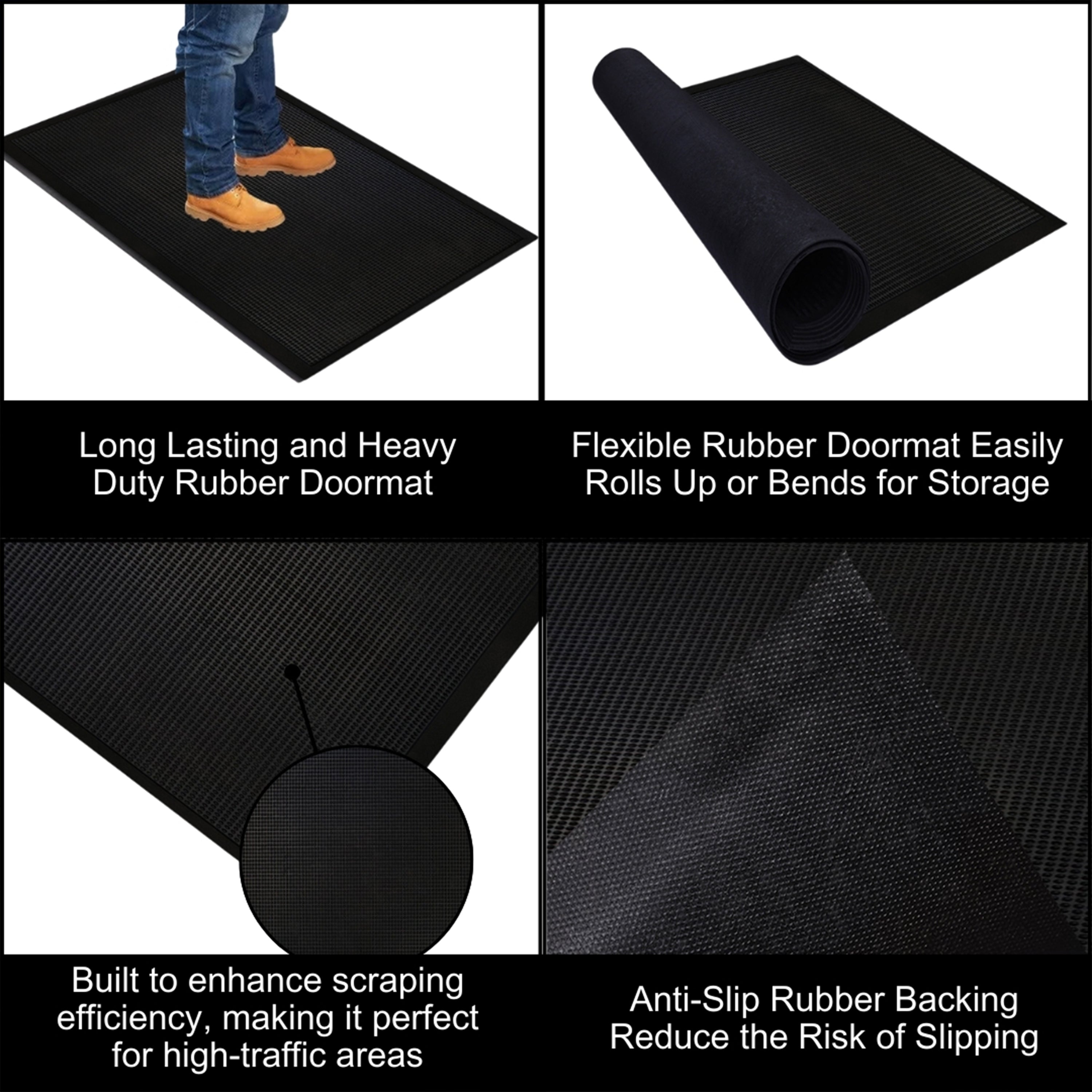 A1HC heavy duty rubber mat for office and garage entryways
