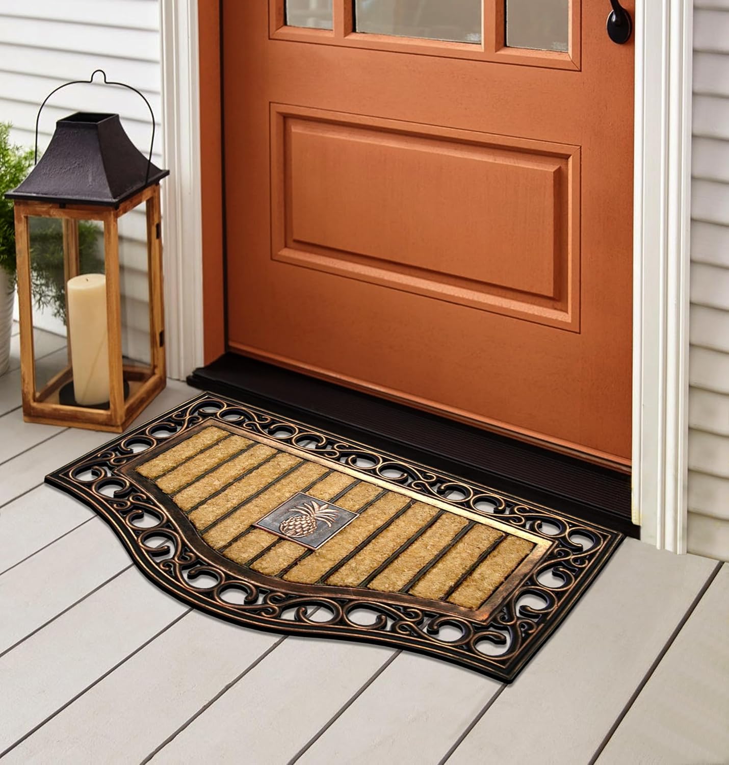 A1HC Natural Coir and Rubber Door Mat, 18" x 30", Thick Durable Doormat for Outdoor Entrance
