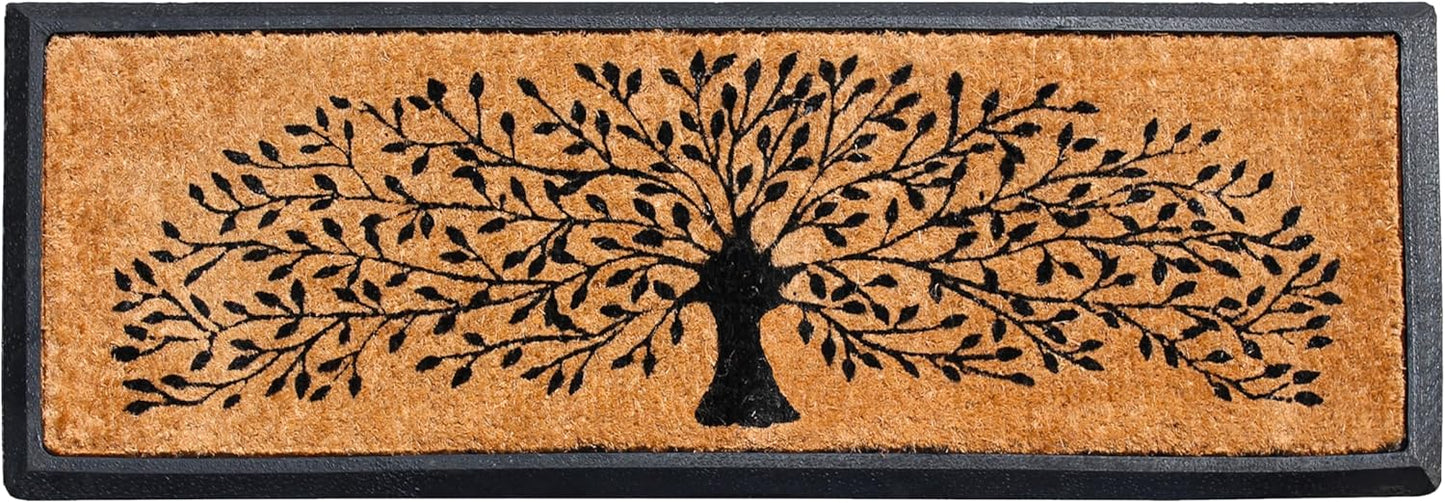 A1HC Shedding Tree Rubber Coir Doormat, Thick Durable Large Doormats for Indoor Outdoor Entrance