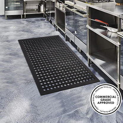 A1HC All Purpose Anti Fatigue Versatile Rubber Floor Non-Slip Drain Holes Commercial Mats Set of 2