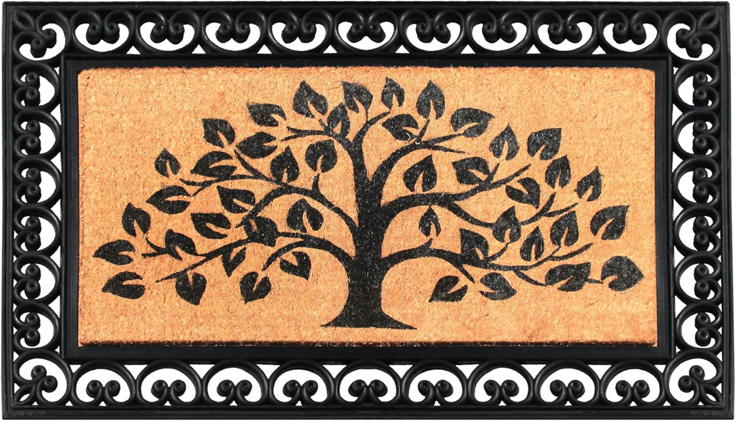 A1HC Natural Coir & Rubber Door Mat, 30"x48", Anti-Shed, Fade-Resistant Outdoor Entrance Doormat