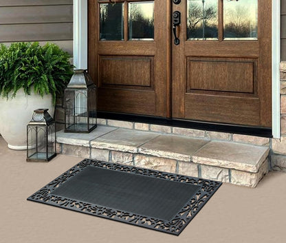 A1HC Rubber Front Door Mat 30x48, Non-Slip Welcome Doormat With Scrapping Pins For Outdoor & Indoor