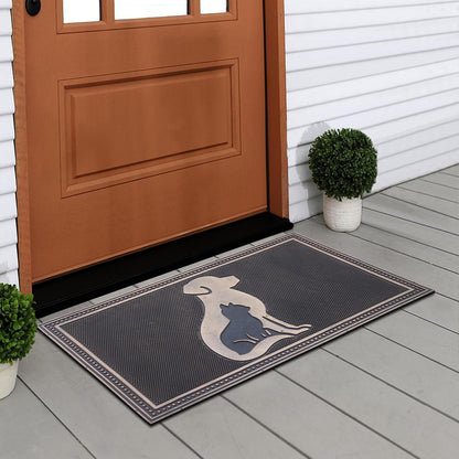 A1HC All Weather Rubber Door Mat, 18”X30”, Dirt Grabber Durable Welcome Doormat, Low Profile Entryway Mats for Home