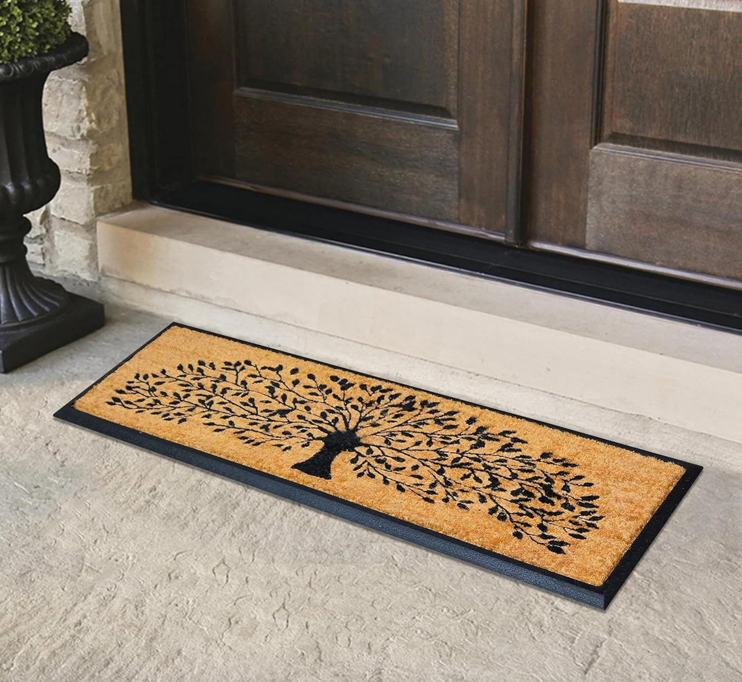 A1HC Shedding Tree Rubber Coir Doormat, Thick Durable Large Doormats for Indoor Outdoor Entrance