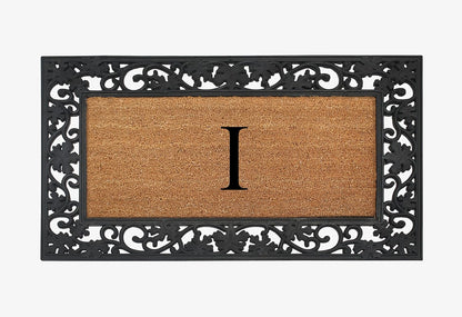 A1HC Natural Coir Monogrammed 23"X38", Anti‑Shed Treated Durable Doormat for Outdoor Entrance