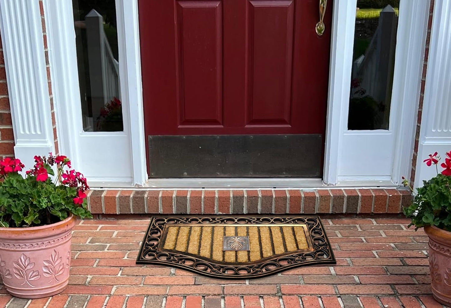 A1HC Natural Coir and Rubber Door Mat, 18" x 30", Thick Durable Doormat for Outdoor Entrance