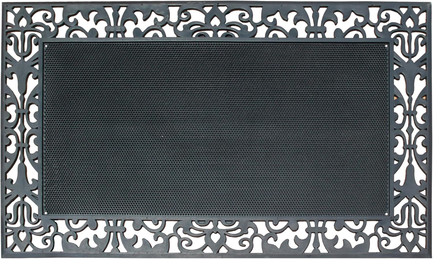 A1HC Rubber Front Door Mat 30x48, Non-Slip Welcome Doormat With Scrapping Pins For Outdoor & Indoor