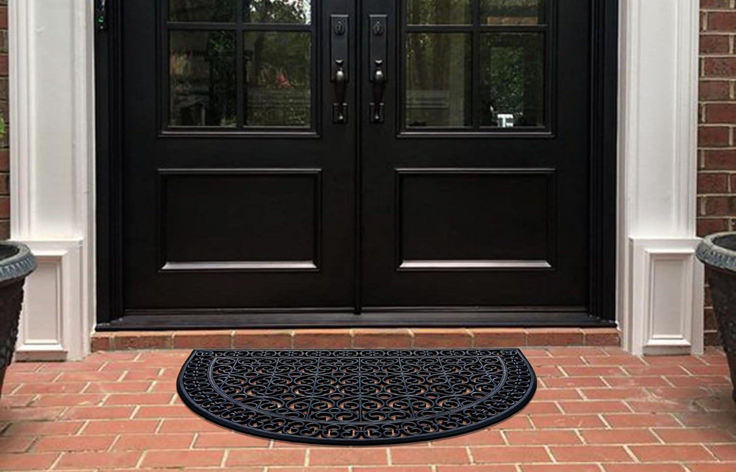 A1HC Large Outdoor Floor Door Mat, 30"X48", Natural Rubber Grill Drainable Design & Anti Fatigue Doormat
