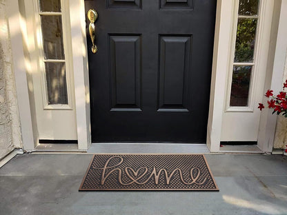 A1HC All Weather Rubber Door Mat, 18”X30”, Dirt Grabber Durable Welcome Doormat, Low Profile Entryway Mats for Home
