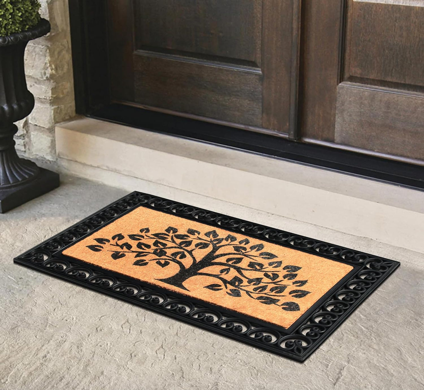 A1HC Natural Coir & Rubber Door Mat, 30"x48", Anti-Shed, Fade-Resistant Outdoor Entrance Doormat