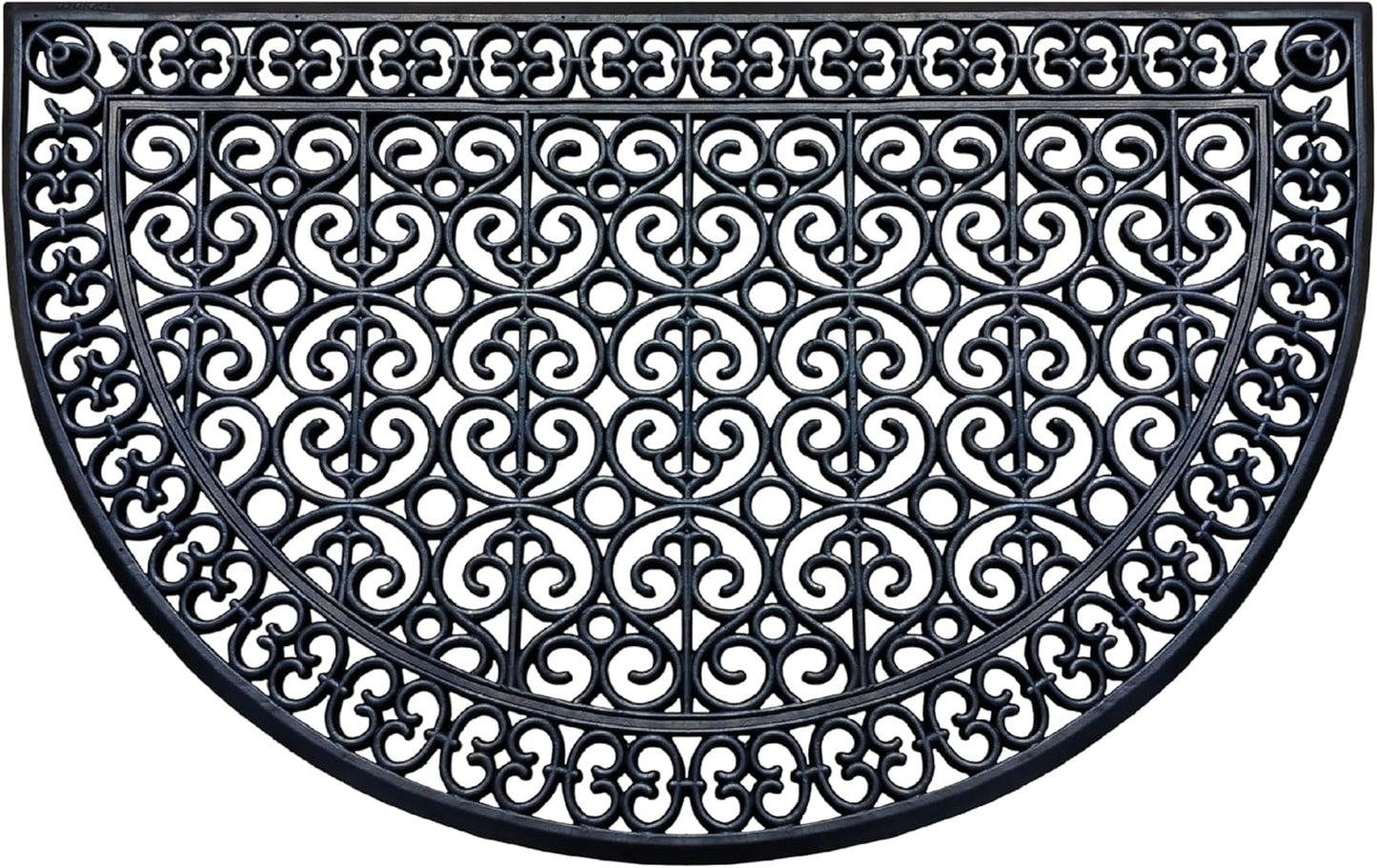 A1HC Large Outdoor Floor Door Mat, 30"X48", Natural Rubber Grill Drainable Design & Anti Fatigue Doormat