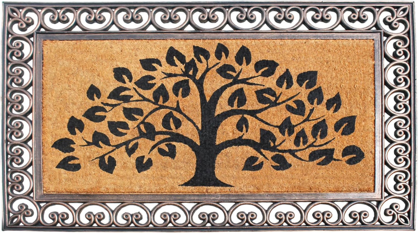 A1HC Natural Coir & Rubber Door Mat, 30"x48", Anti-Shed, Fade-Resistant Outdoor Entrance Doormat