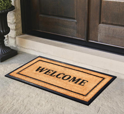 A1HC Coir and Rubber Door Mat 24"x48", Durable Non-Slip Large Welcome Mat for Entryway, Patio