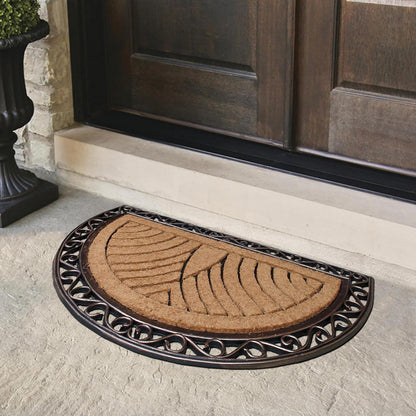 A1HC Natural Half-Round Rubber and Coir Doormat, 30" x 48", Anti-Shed, Fade-Resistant Entrance Mat