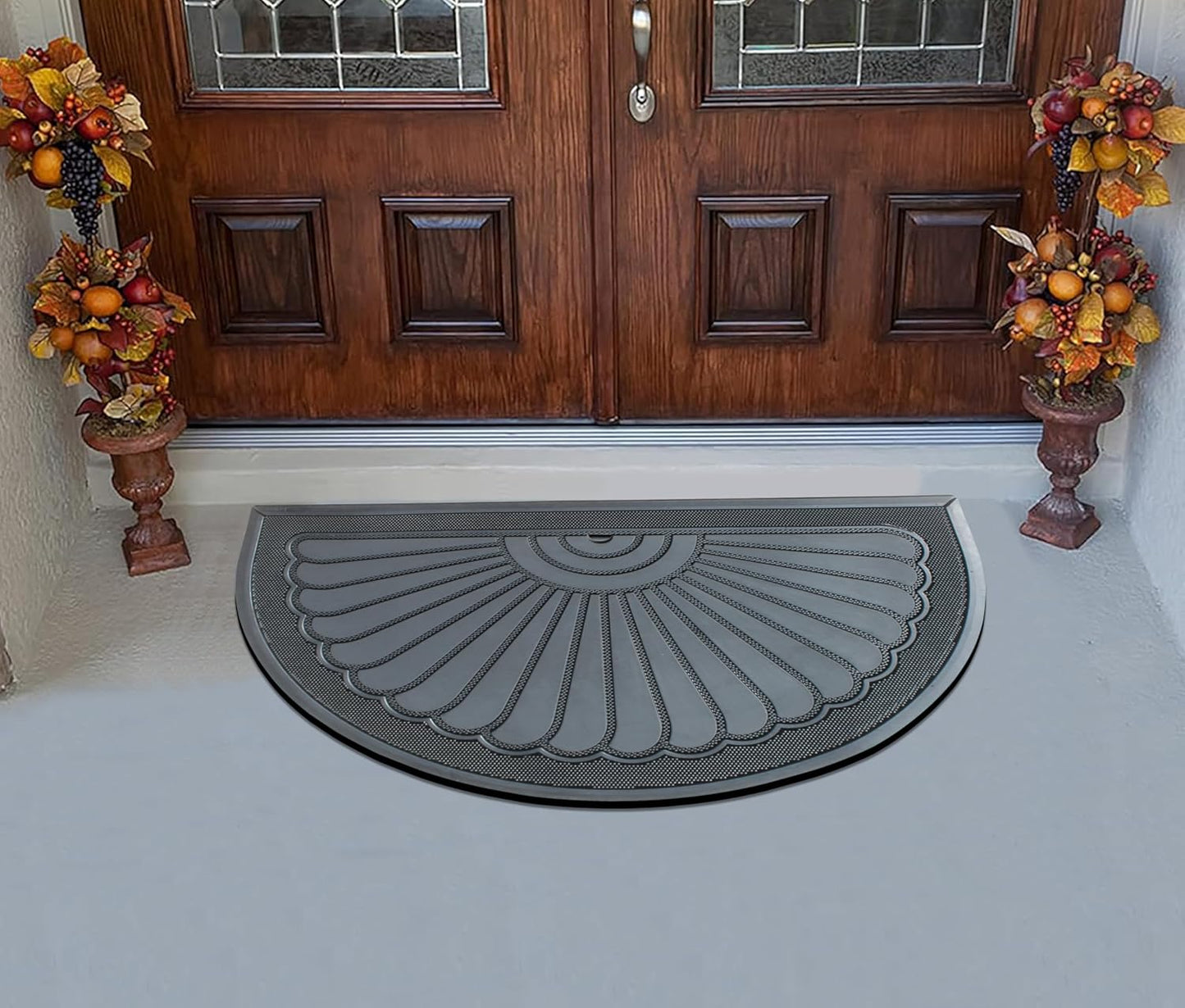 A1HC 100% Pure Rubber Front Door Mat 30”x48”, Non-Slip, Thin Profile Heavy Duty Doormat