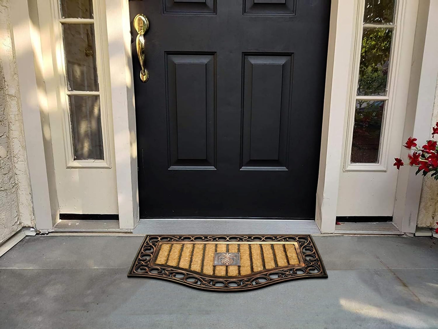 A1HC Natural Coir and Rubber Door Mat, 18" x 30", Thick Durable Doormat for Outdoor Entrance