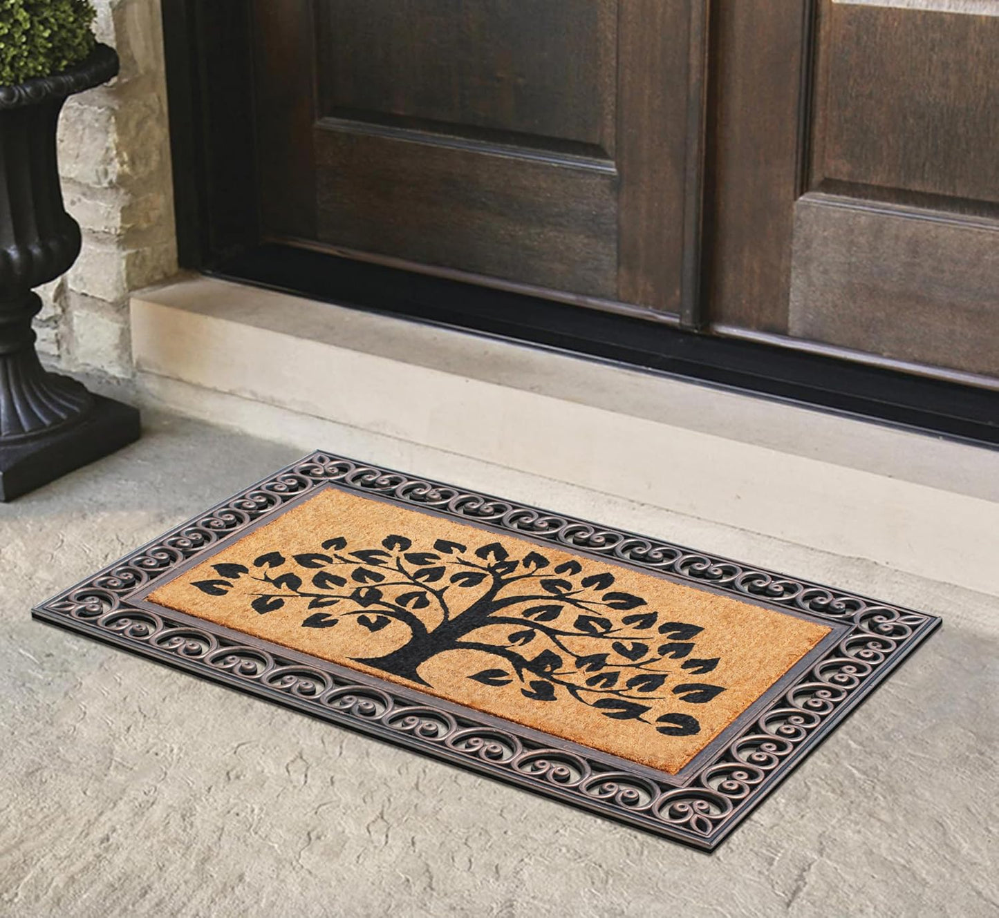 A1HC Natural Coir & Rubber Door Mat, 30"x48", Anti-Shed, Fade-Resistant Outdoor Entrance Doormat