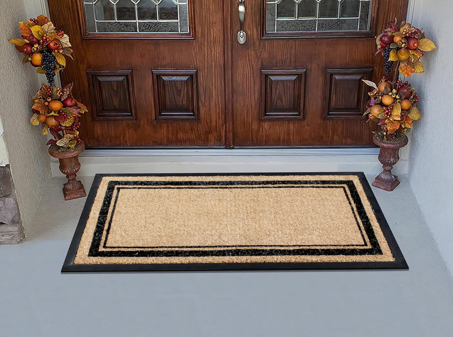 A1HC Natural Coir & Rubber Door Mat, 30"x60", Thick, Durable, Heavy Duty, Anti-Shed, Fade-Resistant, Outdoor Entrance Large Doormat