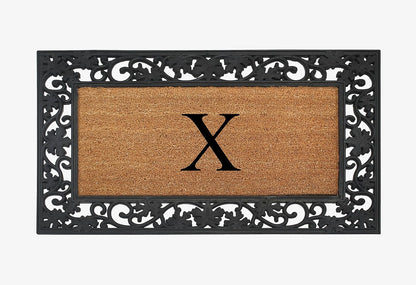 A1HC Natural Coir Monogrammed 23"X38", Anti‑Shed Treated Durable Doormat for Outdoor Entrance