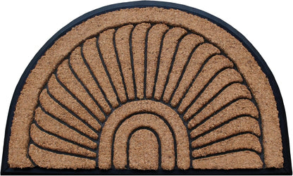 A1HC Natural Coir and Rubber Door Mat Thick Durable Doormat for Outdoor Entrance Semicircular