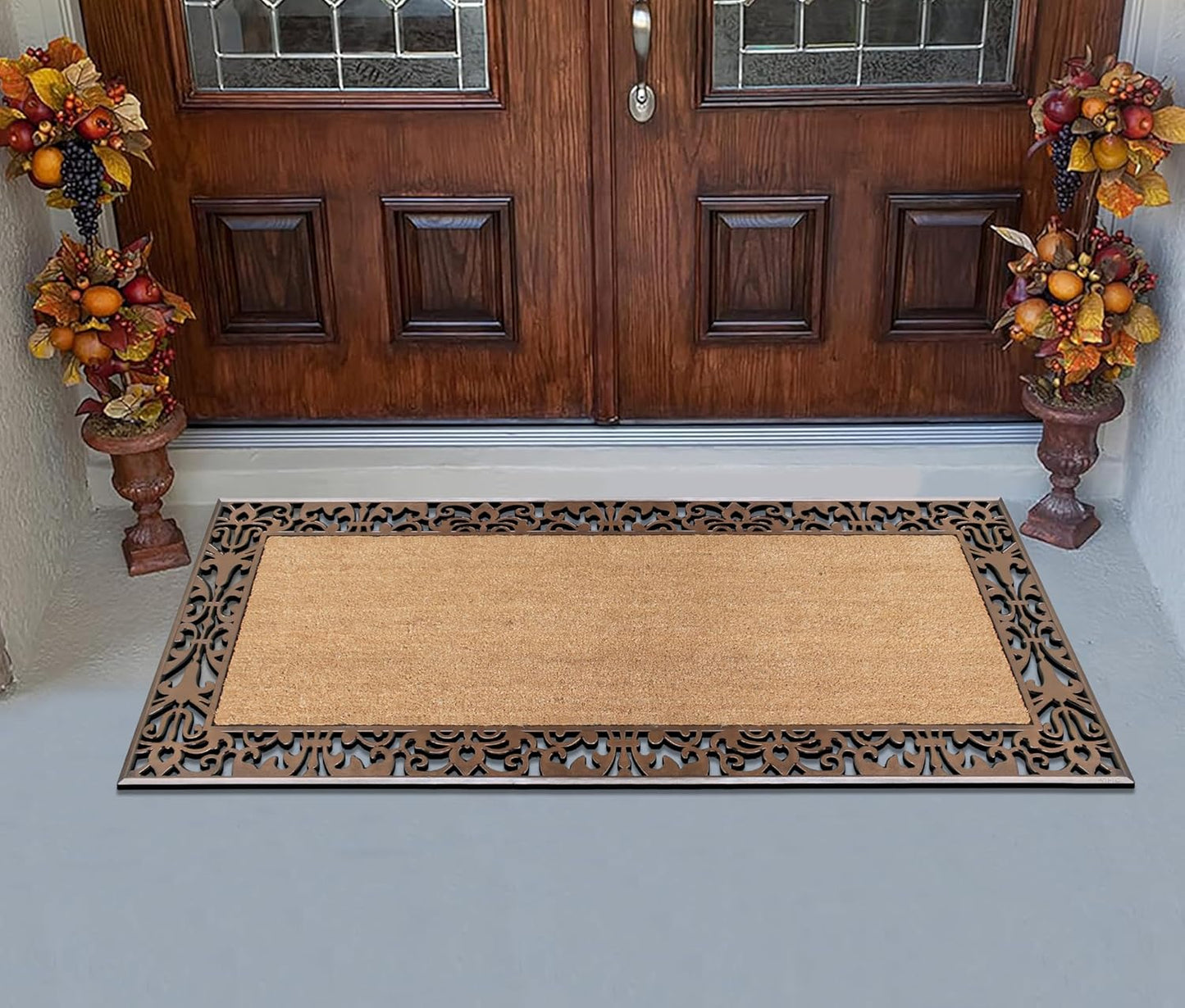 A1HC Natural Coir & Rubber Brown Door Mat 30"x60", Thick, Durable, Heavy Duty Doormat For Outdoor & Indoor