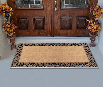 A1HC Natural Coir & Rubber Brown Door Mat 30"x60", Thick, Durable, Heavy Duty Doormat For Outdoor & Indoor