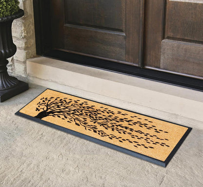 A1HC Natural Coir and Rubber Falling Leaves 18" x 48", Rubber and Coir Long Lasting Outdoor Doormat