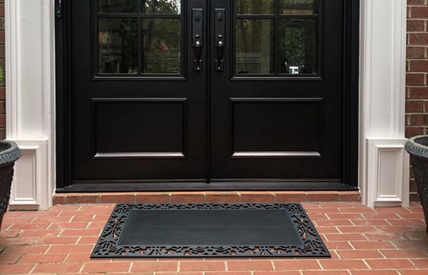 A1HC Rubber Front Door Mat 30x48, Non-Slip Welcome Doormat With Scrapping Pins For Outdoor & Indoor