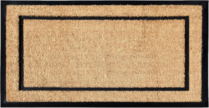 A1HC Coir and Rubber Door Mat 24"x48", Durable Non-Slip Large Plain Border Mat for Entryway, Patio