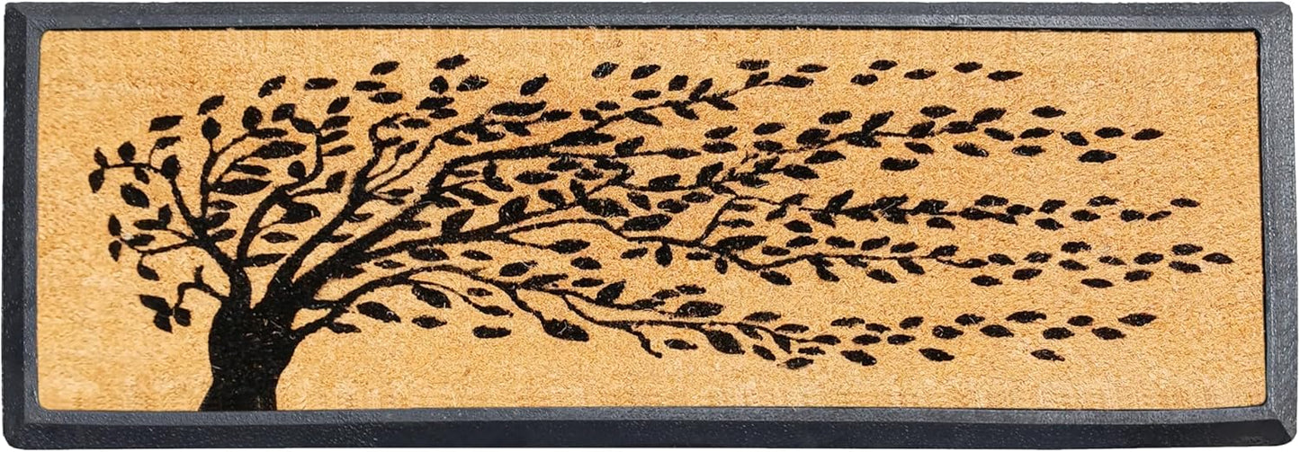 A1HC Natural Coir and Rubber Falling Leaves 18" x 48", Rubber and Coir Long Lasting Outdoor Doormat
