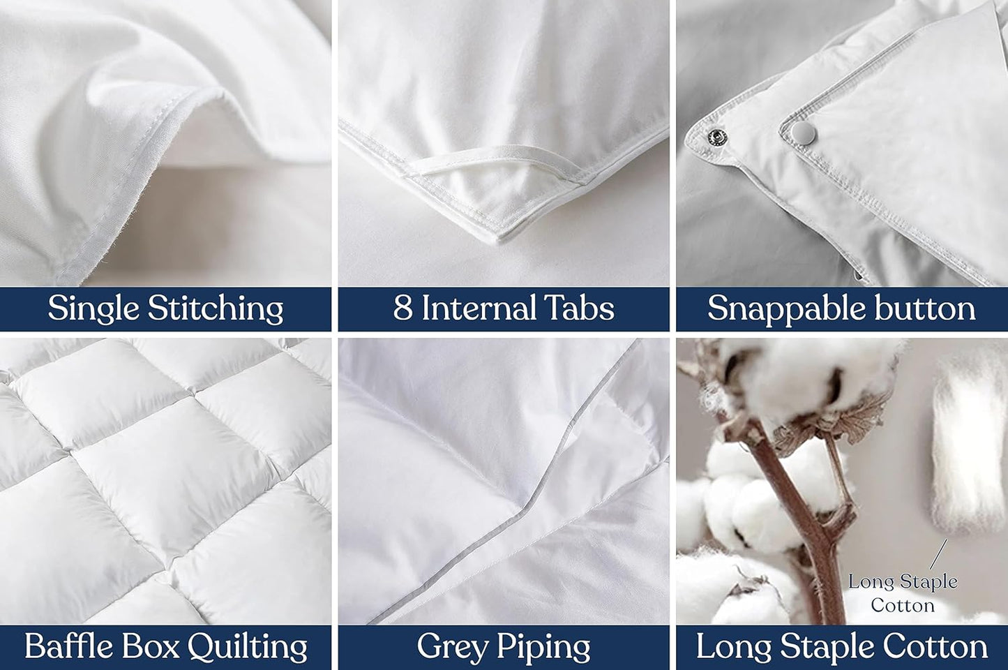 Delara Organic Merino Wool Comforter Duvet Insert, GOTS Certified, 500 GSM, All Season Warmth