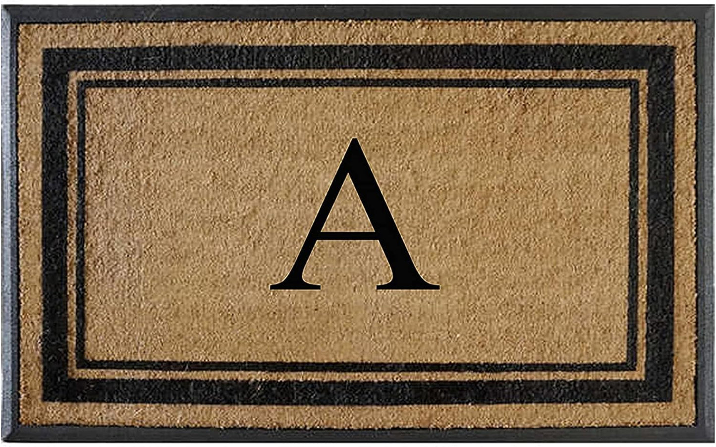 A1HC Rubber & Coir Flocked Doormat 30"x48", Anti-Shed, Heavy Duty for Front Door Monogrammed Mat