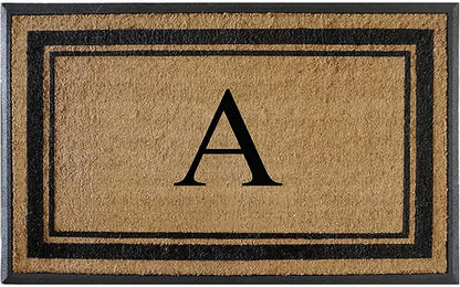 A1HC Rubber & Coir Flocked Doormat 30"x48", Anti-Shed, Heavy Duty for Front Door Monogrammed Mat