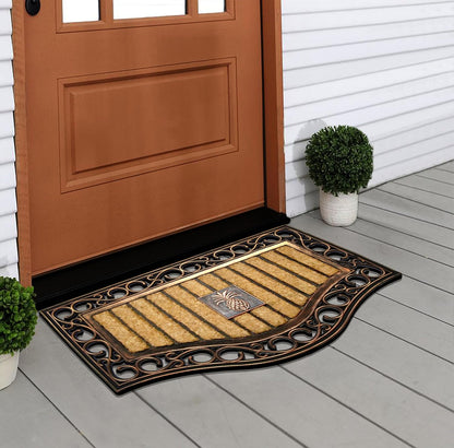 A1HC Natural Coir and Rubber Door Mat, 18" x 30", Thick Durable Doormat for Outdoor Entrance