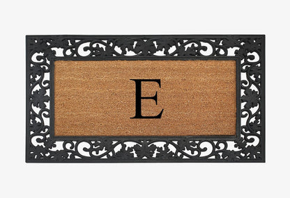 A1HC Natural Coir Monogrammed 23"X38", Anti‑Shed Treated Durable Doormat for Outdoor Entrance