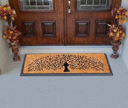 A1HC Shedding Tree Rubber Coir Doormat, Thick Durable Large Doormats for Indoor Outdoor Entrance
