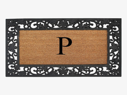 A1HC Natural Coir Monogrammed 23"X38", Anti‑Shed Treated Durable Doormat for Outdoor Entrance
