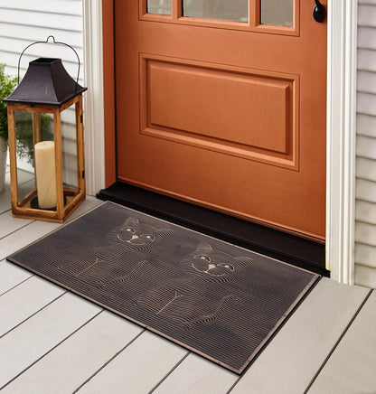 A1HC All Weather Rubber Door Mat, 18”X30”, Dirt Grabber Durable Welcome Doormat, Low Profile Entryway Mats for Home