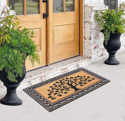 A1HC Natural Coir & Rubber Door Mat, 30"x48", Anti-Shed, Fade-Resistant Outdoor Entrance Doormat
