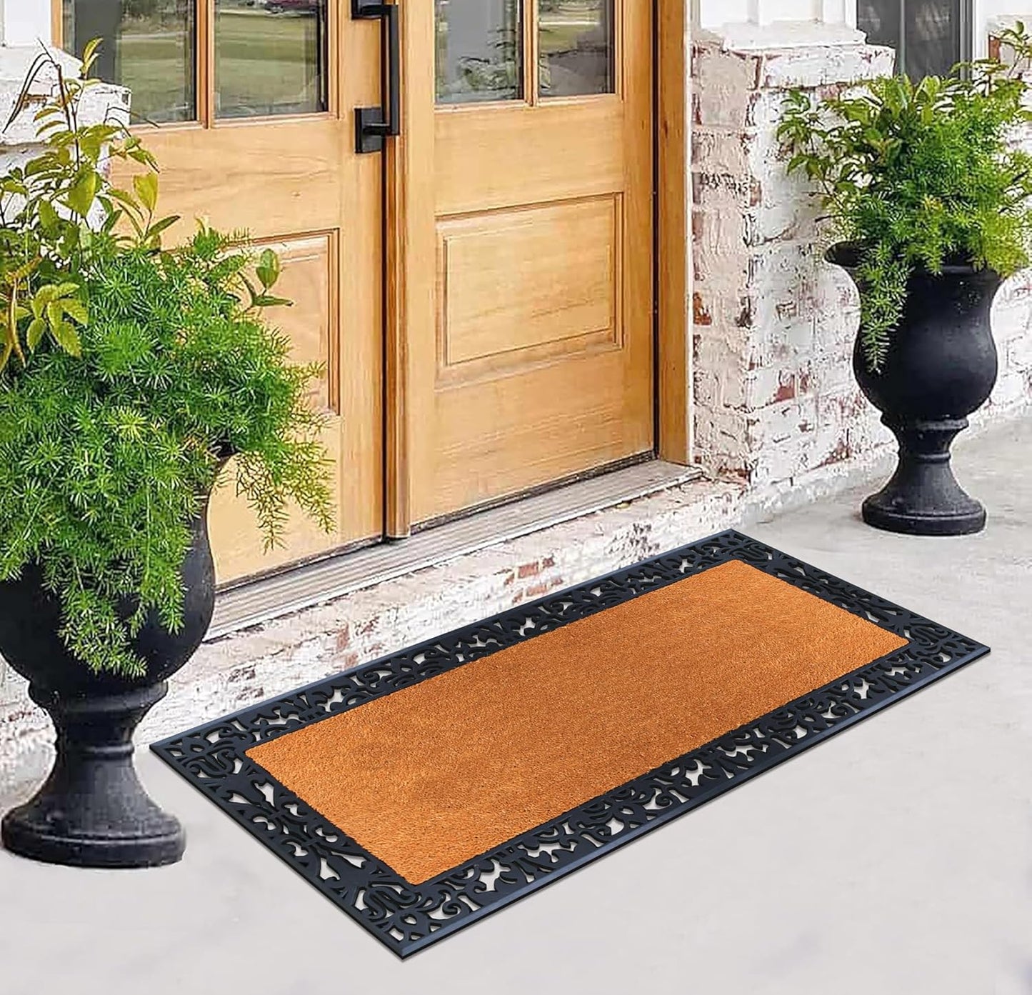 A1HC Natural Coir & Rubber Door Mat 30"x60", Thick, Durable, Heavy Duty Doormat For Outdoor & Indoor