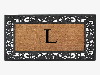A1HC Natural Coir Monogrammed 23"X38", Anti‑Shed Treated Durable Doormat for Outdoor Entrance