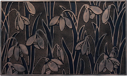 A1HC Wild Flowers Copper Welcome Door Mat 18"x30", Outdoor Rubber Entrance Mat with Non-Slip Backing