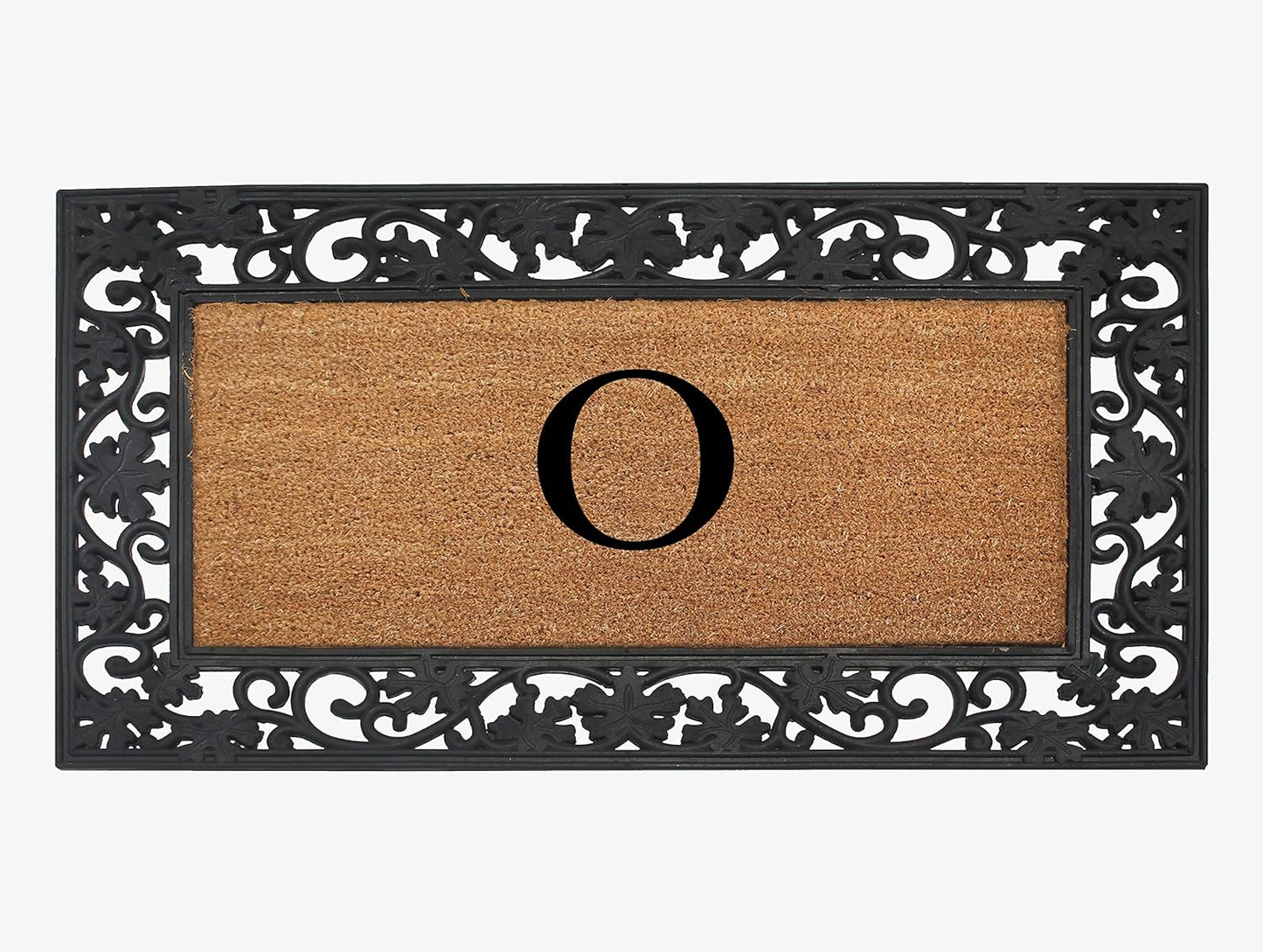 A1HC Natural Coir Monogrammed 23"X38", Anti‑Shed Treated Durable Doormat for Outdoor Entrance
