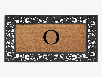 A1HC Natural Coir Monogrammed 23"X38", Anti‑Shed Treated Durable Doormat for Outdoor Entrance