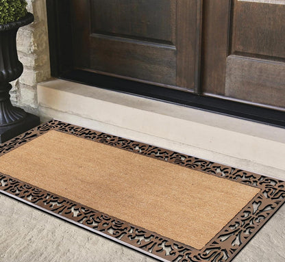 A1HC Natural Coir & Rubber Brown Door Mat 30"x60", Thick, Durable, Heavy Duty Doormat For Outdoor & Indoor