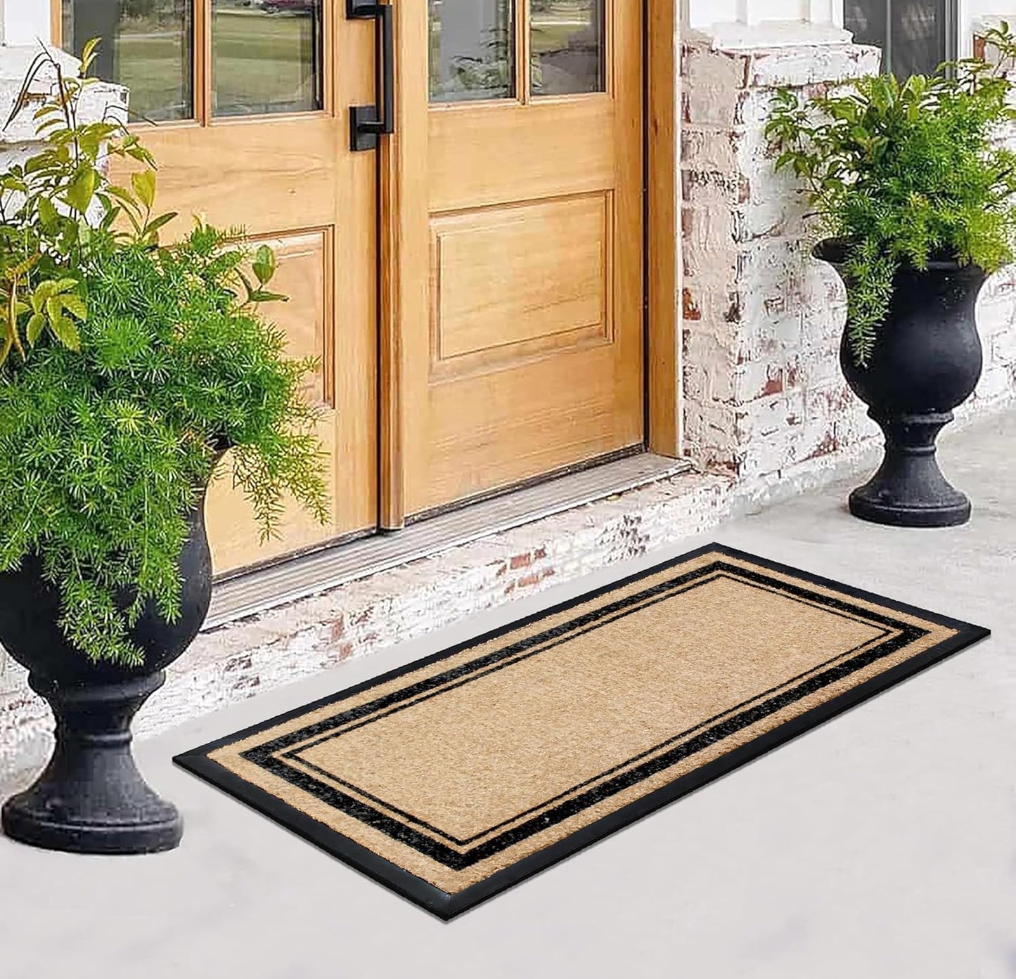 A1HC Natural Coir & Rubber Door Mat, 30"x60", Thick, Durable, Heavy Duty, Anti-Shed, Fade-Resistant, Outdoor Entrance Large Doormat