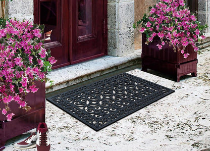 A1HC Large Outdoor Rubber Floor Mat, 24"X36”, All Weather Heavy Duty Doormat for Indoor Outdoor Use