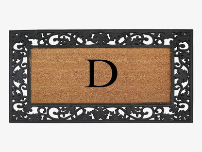 A1HC Natural Coir Monogrammed 23"X38", Anti‑Shed Treated Durable Doormat for Outdoor Entrance