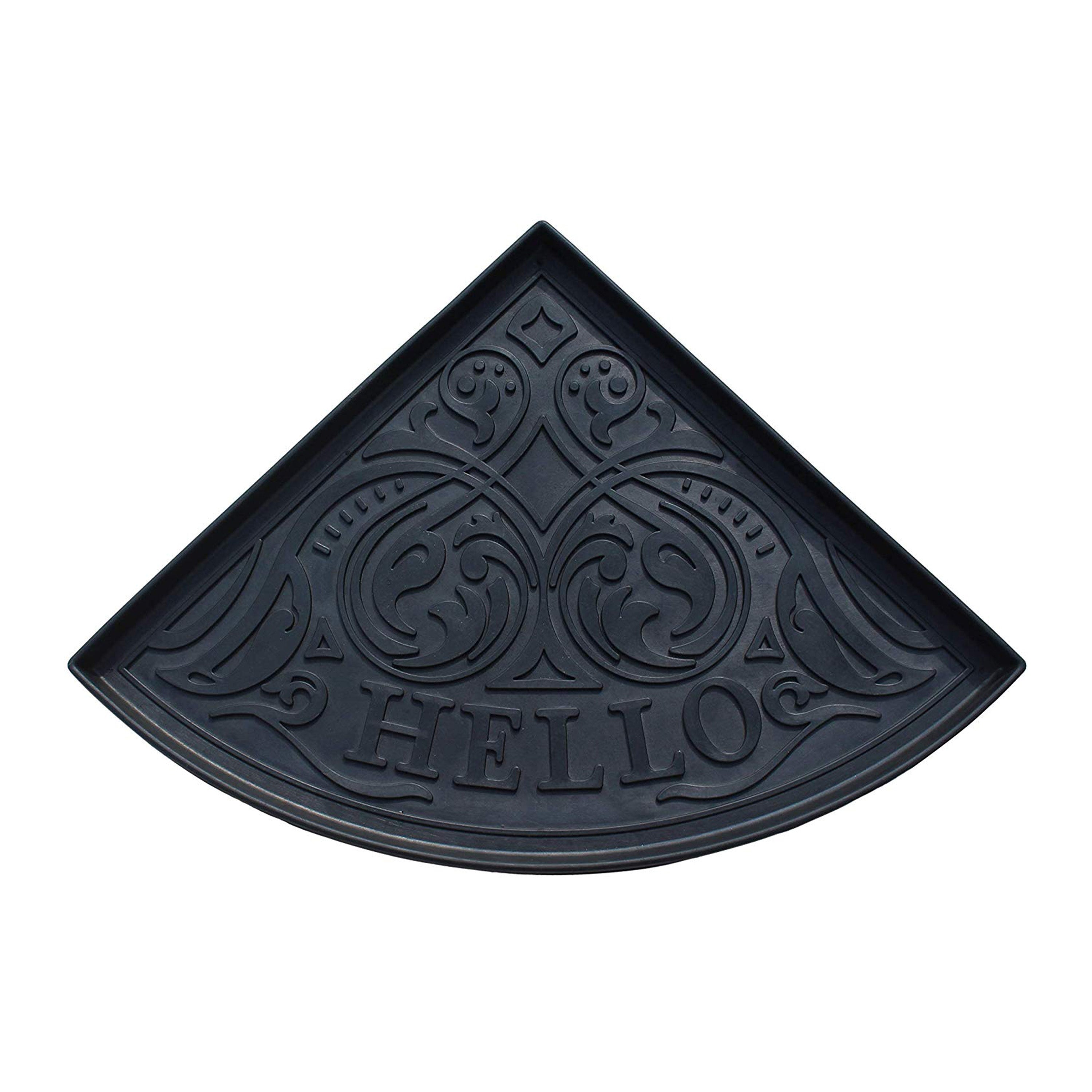 Rubber boot tray with raised edge for entryway use
